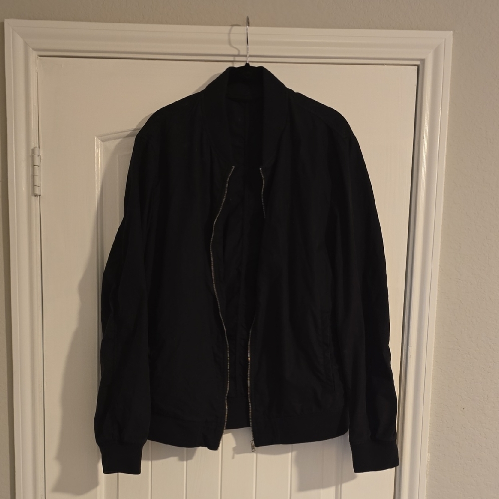 All Saints Jet Black Bomber Jacket